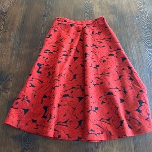 Lord & Taylor Red and Black A-Line Skirt